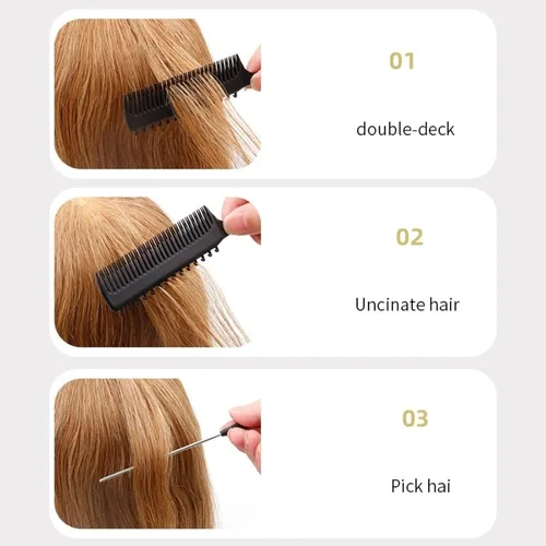 Vista 5 de Peines de separación de cola de rata, multiusos, diseño portátil, diseño portátil, conveniente para separar el cabello