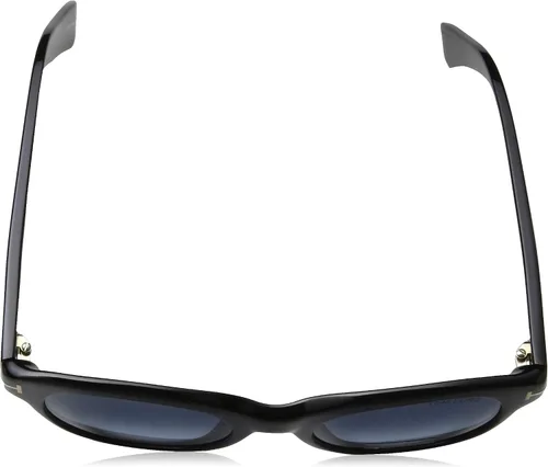 Vista 4 de Tom Ford Gafas de sol Alley Oval FT0532 01W 51 Marcos Acetato Negro Lentes Gradientes Azul