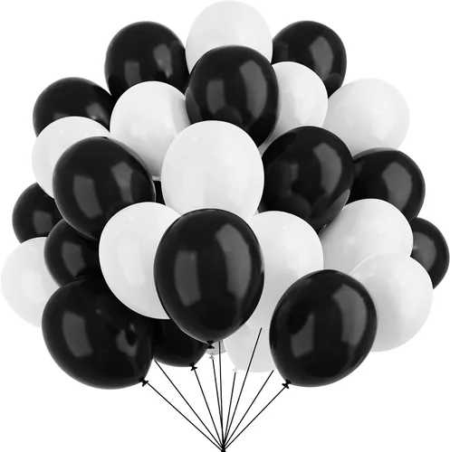 Vista 11 de YMSZ Globos negros y dorados, 67 globos metálicos dorados y negros de 12 pulgadas para cumpleaños, jubilación, graduación, decoración de fiesta