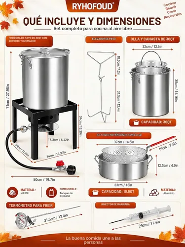 Vista 7 de OT-3016 Turkey Fryer Pot,30QT Turkey Fryer & 10QT Fish Fryer Kit