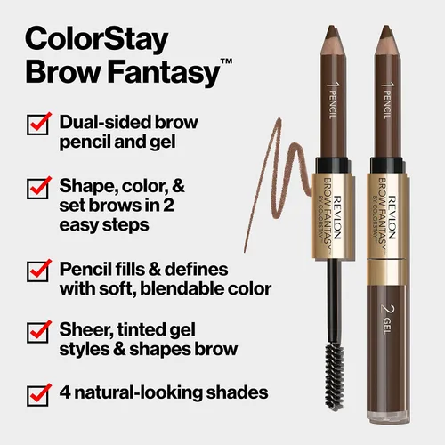 Vista 2 de Revlon Lápiz y gel delineador de cejas por ColorStay, café