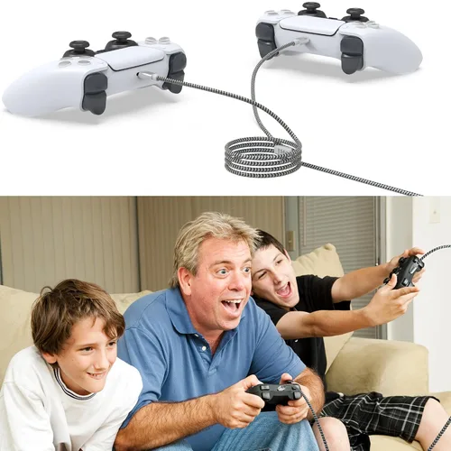 Vista 3 de ABTKN Cable de carga rápida para controlador PS-5, cable de carga USB C 2 en 1 para Play-Station - Controlador 5Xbox Series XS, cable de carga de 10