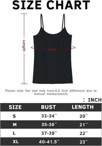 Vista 5 de Knuffnee Camisetas básicas para mujer, con tirantes delgados, ajustables, paquete de 4