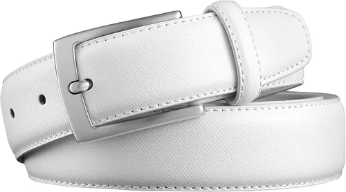 Vista 4 de MILORDE Cinturón de vestir de cuero genuino para hombre, hecho a mano, 100% cuero de vaca, diseños clásicos y modernos para trabajo, negocios y uso