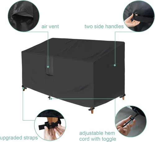 Vista 2 de Luv4babe Funda para sofá biplaza para exteriores, resistente a la intemperie e impermeable, funda de sofá y sofá para exteriores de 58 pulgadas