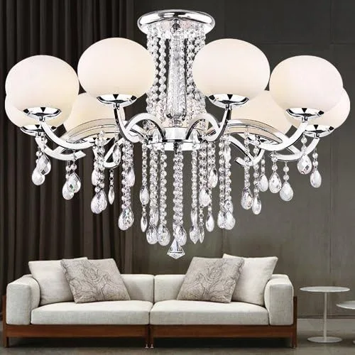Vista 4 de Fushing cuentas de cristal en forma de gota, prismas colgantes, candelabro de techo de 1 pie, 10 unidades, Transparente, 38mm