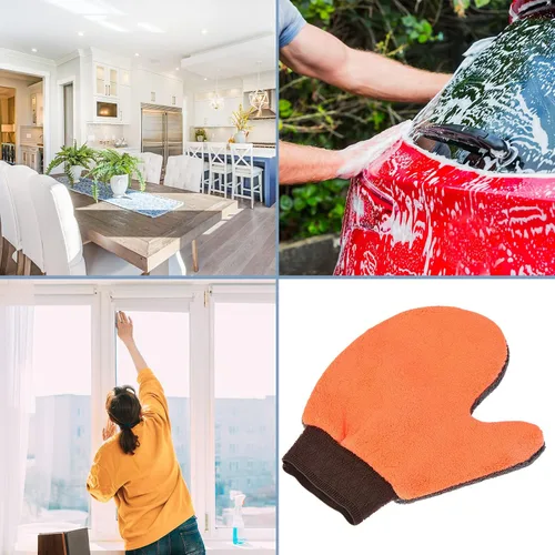 Vista 2 de M METERXITY Manopla de limpieza - Guantes de microfibra para lavar platos, ropa y persianas, aplicar a la limpieza de la casa
