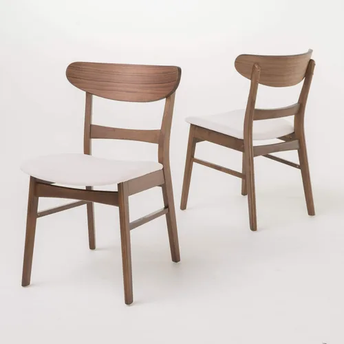 Vista 10 de Christopher Knight Home Idalia - Juego de 2 sillas de comedor, color beige claro y acabado en roble