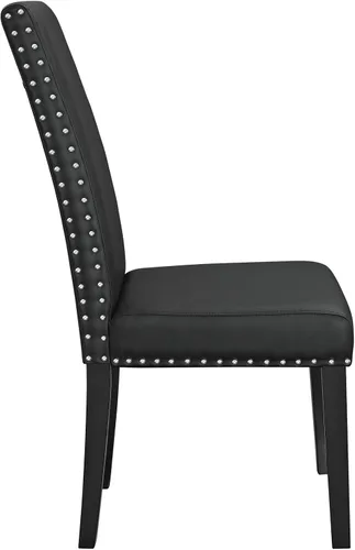 Vista 4 de LexMod silla de comedor de vinilo parte de un juego, Poliuretano, Negro