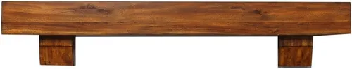 Vista 7 de Duluth Forge Mantel de madera de acacia maciza de 48 pulgadas con ménsulas, acabado blanco antiguo, perfecto para chimeneas de gas y leña