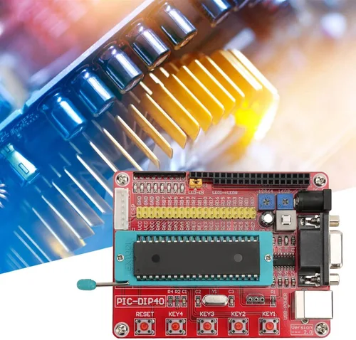 Vista 3 de Tablero de desarrollo de aprendizaje, tablero de aprendizaje del microcontrolador PIC16F877A con el interfaz RS232