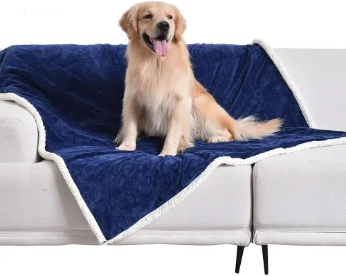 Vista 38 de Manta impermeable calmante para gatos de interior, manta suave y silenciosa de felpa para mascotas, manta gruesa de piel sintética de 500 GSM