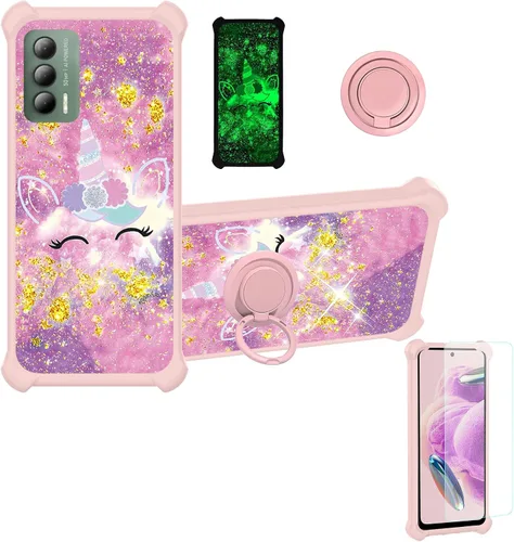Vista 133 de jioeuinly JSF-DJS - Funda compatible con Nothing Phone 2a con protector de pantalla de vidrio templado, policarbonato duro + silicona suave, soporte