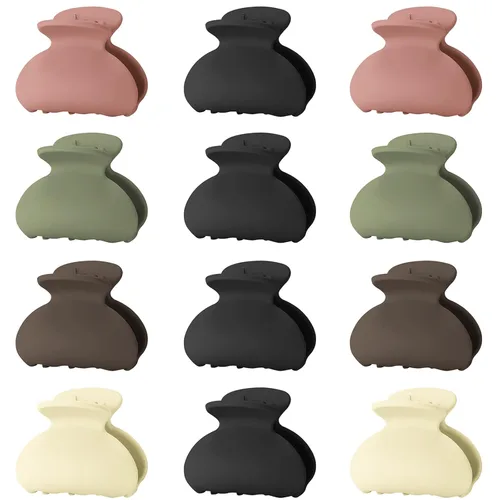 Vista 8 de Lolalet - Paquete de 12 pinzas pequeñas para el cabello para mujer, cabello fino y corto, 1.5 pulgadas, lindos clips de mandíbula de tamaño mediano