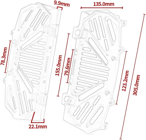 Vista 3 de KTM 125-500 ALL MODELS Cubierta protectora para radiador CNC Aluminium Radiator Grille 125丨150 SX 250丨350丨450