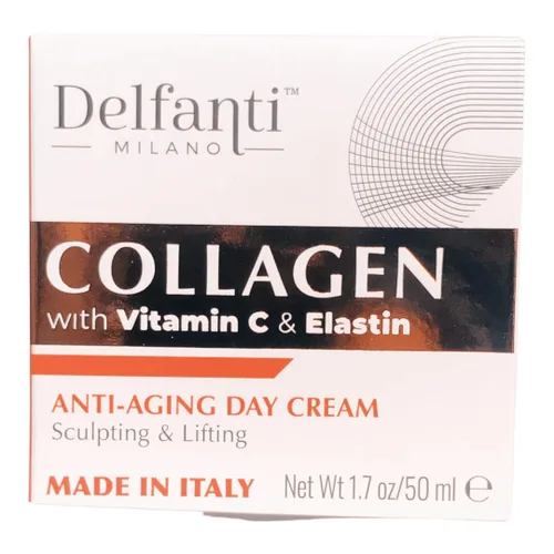 Vista 2 de Delfanti-Milano • COLÁGENO con VITAMINA C & ELASTINA • Esculpir y levantar • Crema de día antienvejecimiento • Hidratante facial y cuello • Hecho