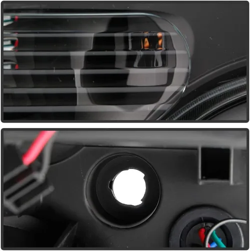 Vista 4 de ACANII - Para GMC Acadia 2007-2012 carcasa negra, proyector de faros delanteros, conjunto de pares de repuesto izquierdo+derecho