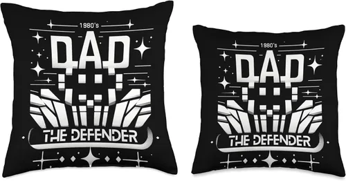 Vista 3 de 80s Retro Gamer Fathers Day Arcade Dads Throw Pillow