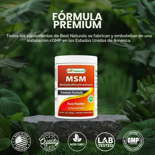 Vista 5 de Best Naturals Polvo MSM 100% puro, 1 libra