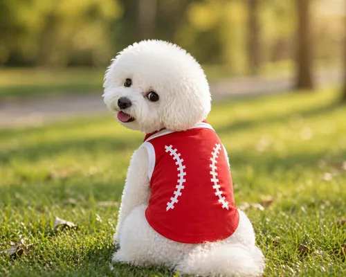 Vista 2 de Petitebella Camisa para perro cachorro con estampado de béisbol (rojo, XS)