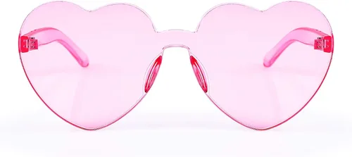 Vista 3 de FEISEDY Gafas de sol sin montura en forma de corazón para mujer, gafas de amor a la moda B2419