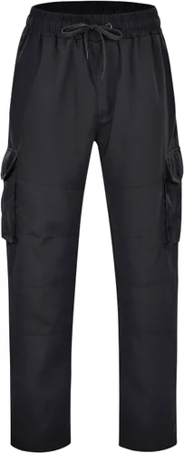 Vista 4 de Pantalones cargo para hombre, pantalones cargo para hombre, pantalones deportivos casuales de algodón, holgados, rectos, con bolsillos