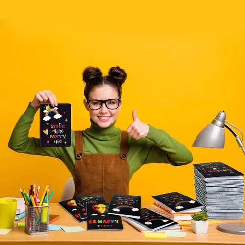 Vista 6 de 24 cuadernos inspiradores a granel, bonitos cuadernos motivacionales, cuadernos de bolsillo pequeño con forro positivo inspirador para el hogar