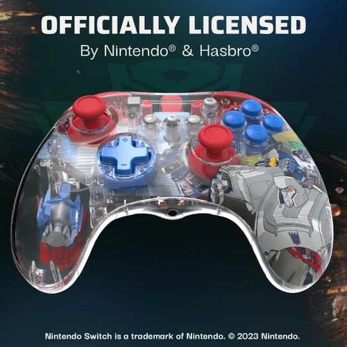 Vista 5 de PDP REALMz Wired Controller for Nintendo SwitchOLED - Transformers Rise of Beasts Optimus Prime City Battle
