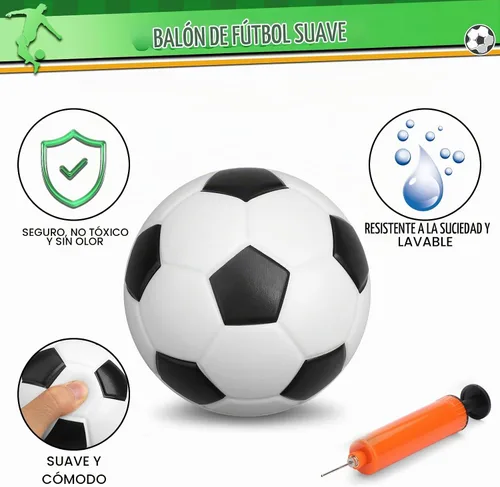 Vista 2 de Umnodobn Juego de 5 pelotas de fútbol de 6 pulgadas con bomba