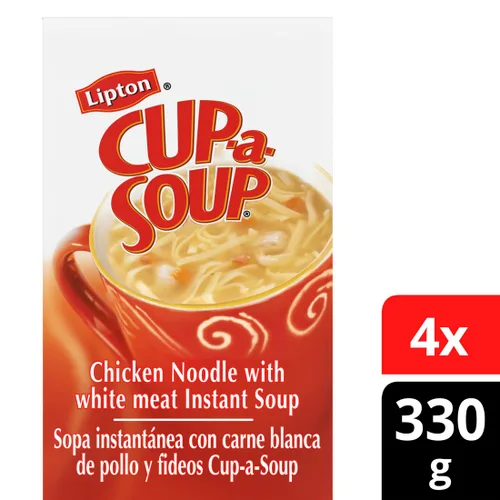 Vista 4 de Lipton Cup-a-Soup Mezcla de sopa de fideos con pollo 0.00 oz de grasa trans, 9.9 onzas (paquete de 4)