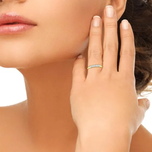 Vista 6 de 12 Carat, Prong Set 14K 5 Stone Princess-cut Bridal Wedding Band Ring for Women (H-I,I2-I3) Real Fine Jewelry by La4ve s Gift Box Included