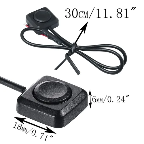 Vista 2 de 4 unids negro interruptor momentáneo botón de encendido apagado interruptor 12 V 24 V montaje en superficie mini botón interruptor