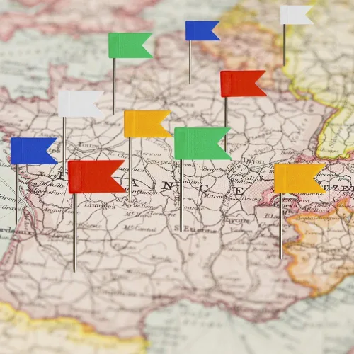 Vista 5 de Outus 60 alfileres multicolor con bandera de mapa, varios