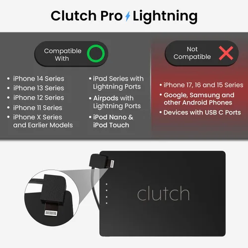 Vista 2 de Clutch Cargador Portátil Pro para iPhone para Viajes 5000 mAH Aprobado por TSA Magnético Seguro para Avión Cargador Portátil solo Compatible