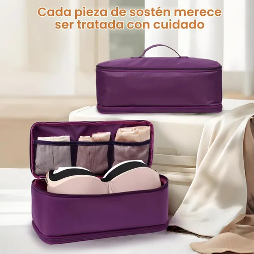 Vista 6 de Cambond Travel Underwear Organizer Bag - Bra Organizers for Luggage Atractivo morado