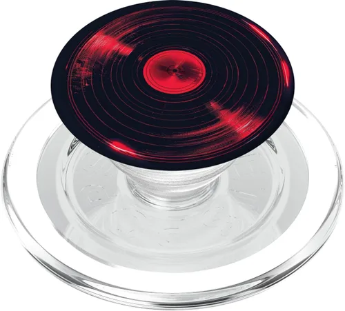 Vista 7 de Red Vinyl Record Player Vinyl Collector Retro Music Lover PopSockets Adhesive PopGrip