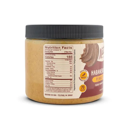 Vista 2 de Nutty Novelties Mantequilla de maní picante con miel de habanero - Alta en proteínas, baja en azúcar, mantequilla de maní saludable - Maní