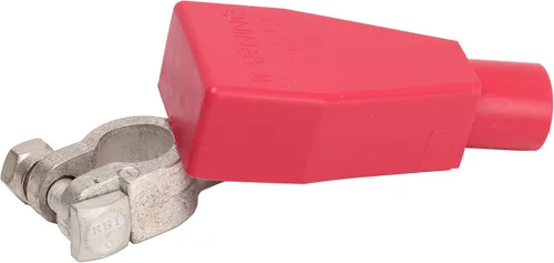 Vista 2 de Fastronix cubierta negra y roja de plástico para terminal de batería flexible