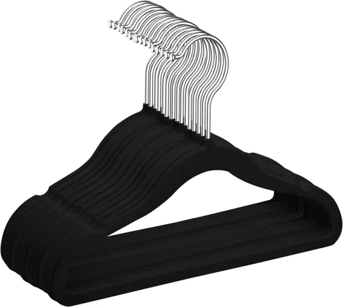 Vista 27 de MIZGI Perchas de terciopelo para bebé, perchas antideslizantes para niños y niños pequeños, perchas de 11.8 pulgadas para ropa de bebé, paquete