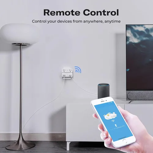Vista 6 de THIRDREALITY Zigbee - Enchufe dual inteligente, toma inteligente 2 en 1 con control independiente y monitoreo de potencia, repetidor Zigbee