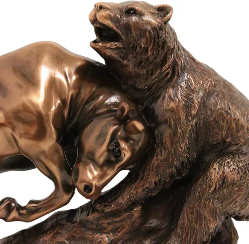 Vista 6 de Ebros Gift Wall Street - Estatua de oso de bronce galvanizado con base, ideal para inversores, administradores de dinero, amantes de la naturaleza
