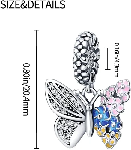 Vista 3 de Dije clásico para mujer, pulsera de plata de ley 925, regalo de cuentas, se puede combinar con mujeres y niñas