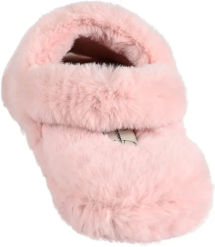 Vista 7 de Jessica Simpson Unisex-Child Plush Faux Fur Slip on House Slippers with Memory Foam