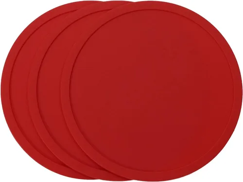 Vista 11 de ONLYKXY 3 posavasos de silicona de 3.93 pulgadas, posavasos redondos para bebidas, café, té (negro)