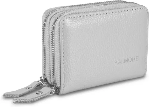Vista 12 de Cartera de piel auténtica para mujer, con cremallera espaciosa y segura, para tarjeta ..., negro