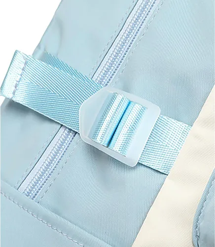 Vista 9 de Mochila linda de anime para estudiantes, bolsa de viaje casual de dibujos animados para niños y niñas, mochila de temporada escolar (azul claro)