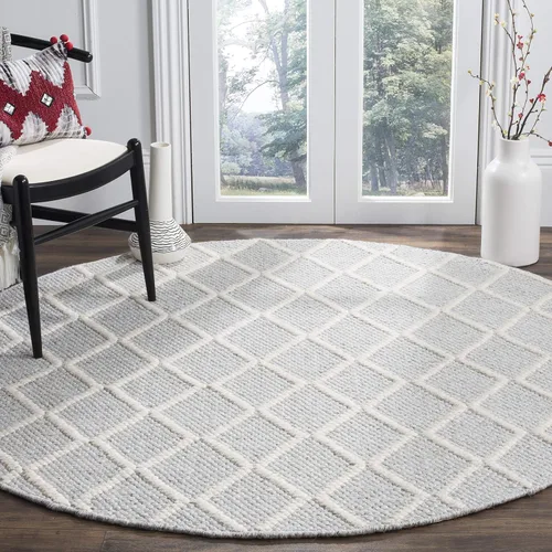 Vista 13 de SAFAVIEH Colección Natura - Alfombra decorativa de 2 x 3 pies, gris, hecha a mano de lana y viscosa, ideal para áreas de alto tráfico en entrada