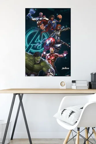 Vista 4 de Trends International Marvel's Avengers - Póster de pared de grupo, 22.375 x 34 pulgadas, versión sin marco