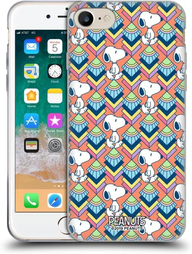 Vista 119 de Head Case Designs Snoopy Deco Dreams - Funda de gel suave con licencia oficial de Peanuts Blue Pattern compatible con Apple iPhone 7 Plus/iPhone 8
