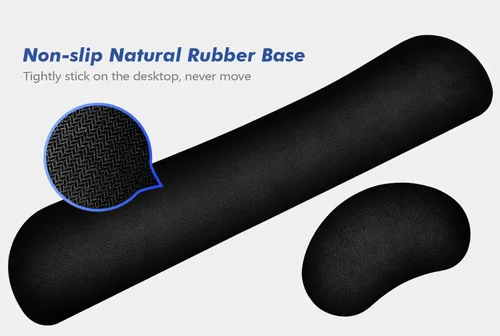 Vista 8 de TONOS Reposamuñecas para teclado, reposamuñecas de 17 pulgadas para teclado de computadora con espuma viscoelástica, diseño ergonómico para escribir
